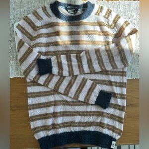 Scotch and Soda Blizzard Lizard Mohair Wool Blend Striped Sweater Top